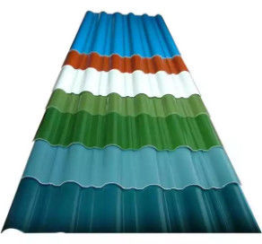 0.45 มม 0.6 มม หนา สีซองเคลือบแผ่นหลังคาเหล็ก Prepainted ผนังหลังคาโลหะ corrugated